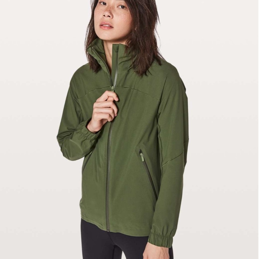 Lululemon Athletica Green Utility Jacket High Collar Performance